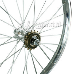 Solex achterwiel (Franse Naaf) 24'' - Compleet gespaakt - (Vlakke velg)